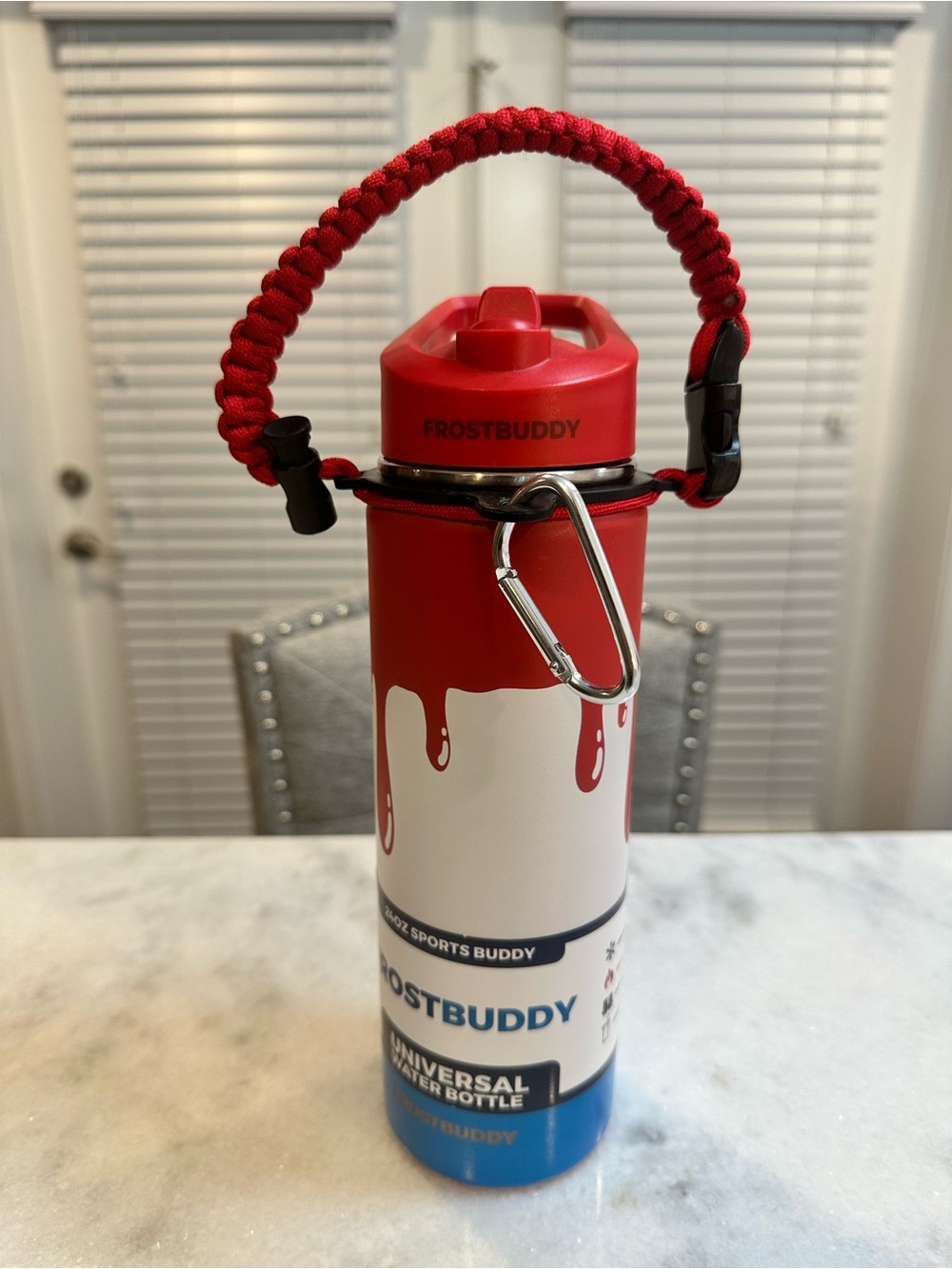 Frost Buddy Red White Blue Limited Edition Universal Flip Top 24oz Water Bottle